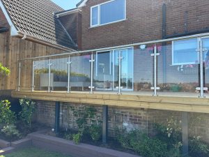 Glass balustrade outside a house
